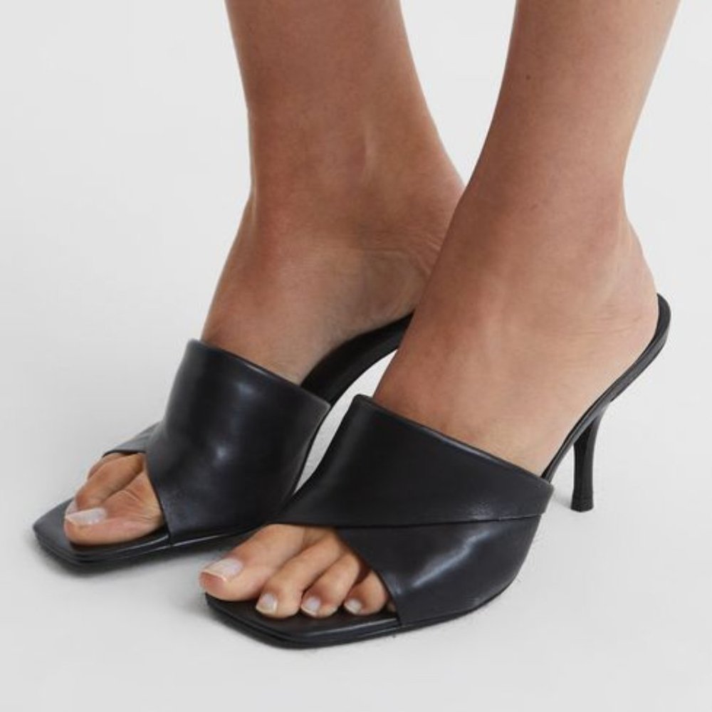 Reiss Beaumont Folded Mules | Size 8